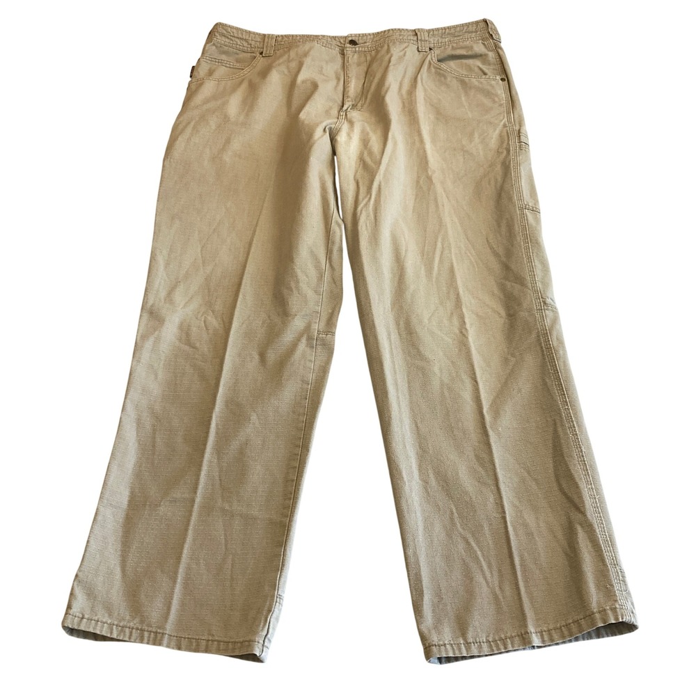 Gravel Gear Mens 42x34 (Fit 42x32) Relaxed Fit Ripstop Work Utility Pants Tan